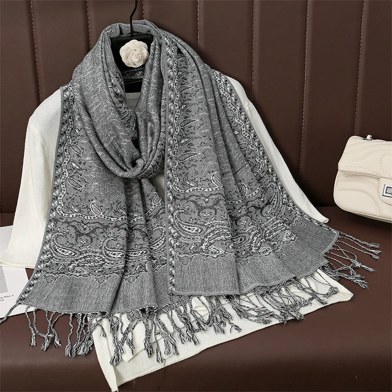 Luxury Brand Autumn Cashmere Pashmina Shawl Lady Wrap Warm Winter Scarves Design Print Female Foulard Cotton Stoles Scarf 2023 SS69 13.69 T102-25
