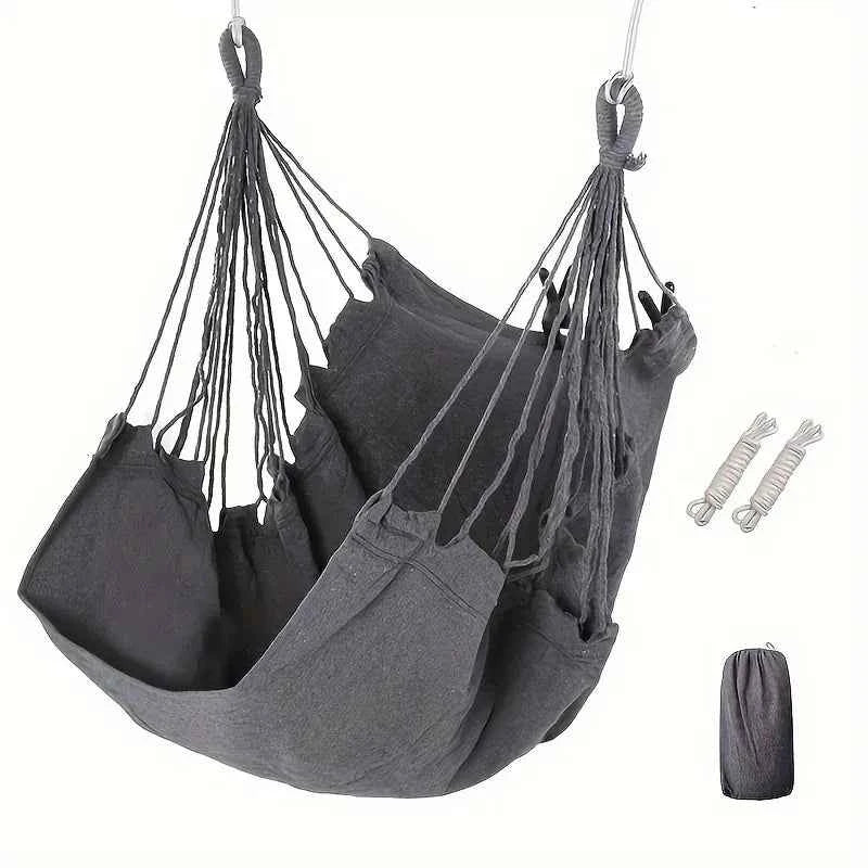 Portable Fabric Hammock Chair with Anti-Tip Design - Includes Storage Bag for Patio, Garden, Dorm & Outdoor Relaxation