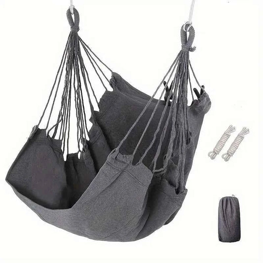 Portable Fabric Hammock Chair with Anti-Tip Design - Includes Storage Bag for Patio, Garden, Dorm & Outdoor Relaxation