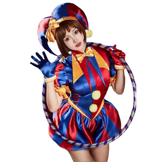 The Amazing Digital Circus Pomni Cosplay Costume Set with Wig and Accessories