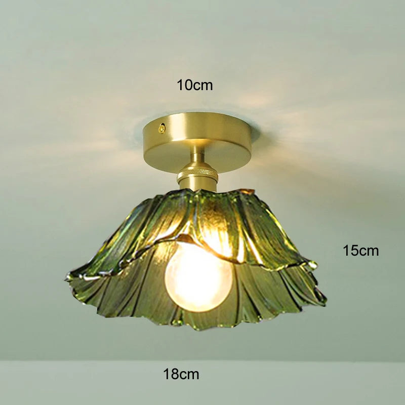 Vintage Pendant Lights Flower Glass Hanging Lamps Home Decoration Lighting Living Room Bedroom Bedside Light Fixture Indoor Shop