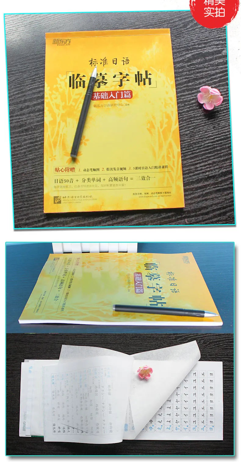 3d book Calligraphy Learning Japanese Hiragana Books Erasable Pen Refill Sets Writing Tools For Adults Kids SS69