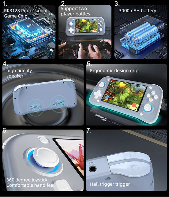 WDYQJE Open Source XF43 Retro Handheld Game Console Linux System Gaming Video Players Console Portable Pocket Device Child Gift SS69