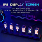 Night Light DIY Nixie Tube Clock Kit Simulation, Digital Clock APP Time Calibration, 3 Light Mode, 12/24h Display IPS