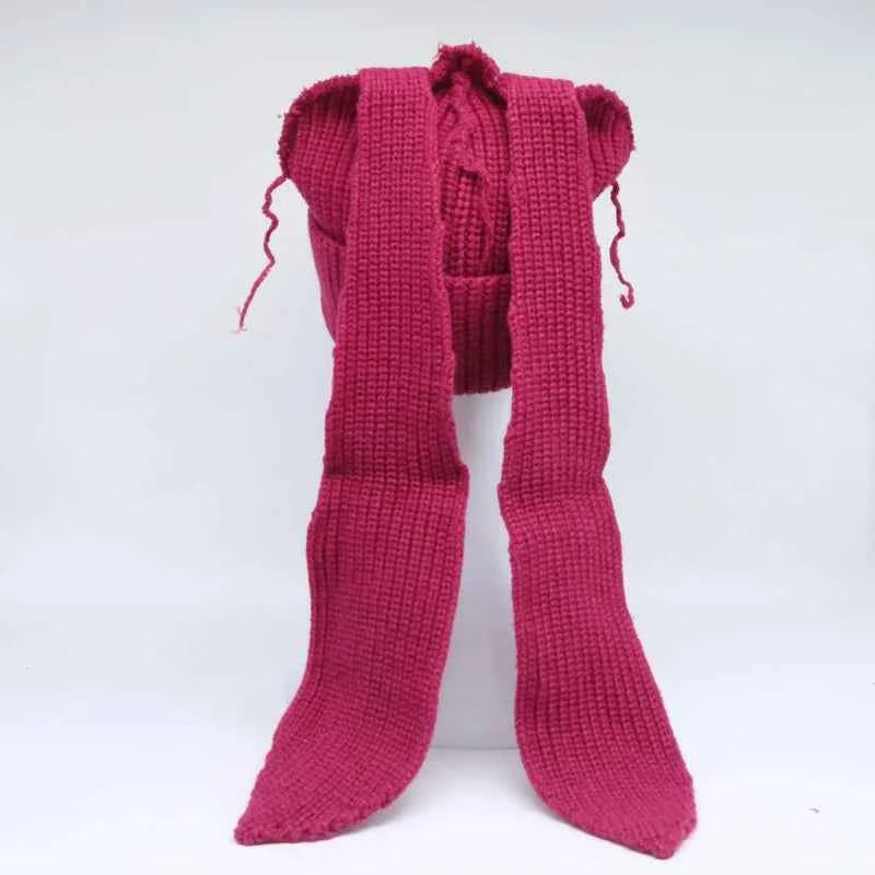 Long fox Ears Knitted Hat Men Women Rabbit Ear Warm Crochet Beanies Kpop Hip Hop Hat Winter Skullies Cap Y2k Christmas Gifty