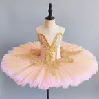 Girls' Professional Ballet Tutu Dress - Purple Swan Performance Leotard