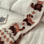 170cm Cute Red Panda Knit Imitate Mink Wool Scarf Soft Comfort Women Winter Neckerchief Girls Students Warm Scarves