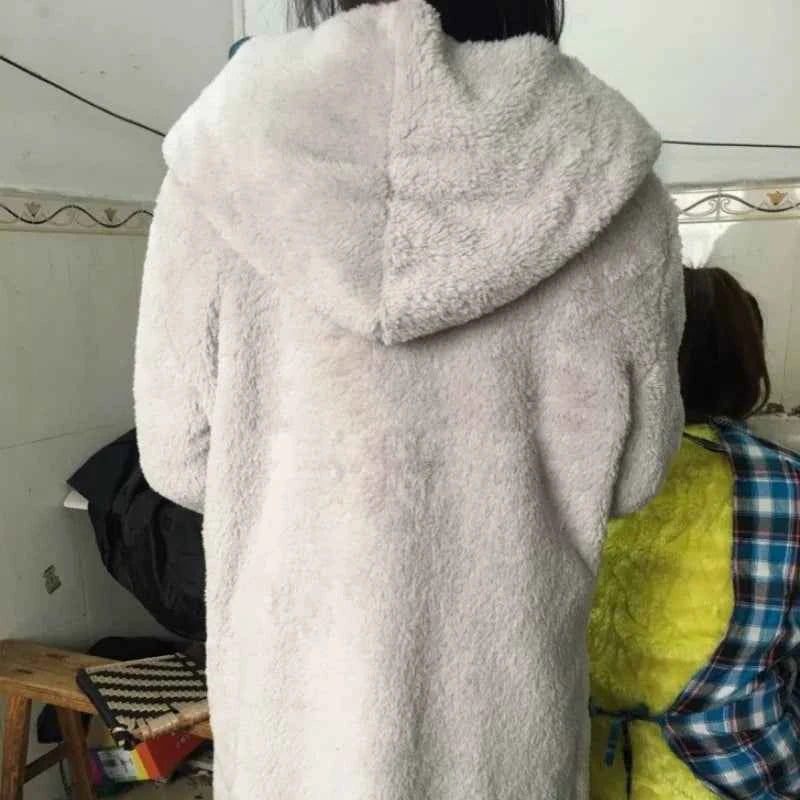 12 Colors Fleece Sweatshirt Long Cardigans Autumn Winter Female Long Sleeve Double Side Wear Flurry Loose Hoodie Coats Outwear