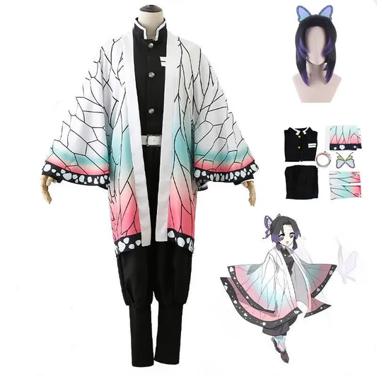 Kochou Kanae Cosplay Costume Set - Kimetsu No Yaiba Anime Outfit