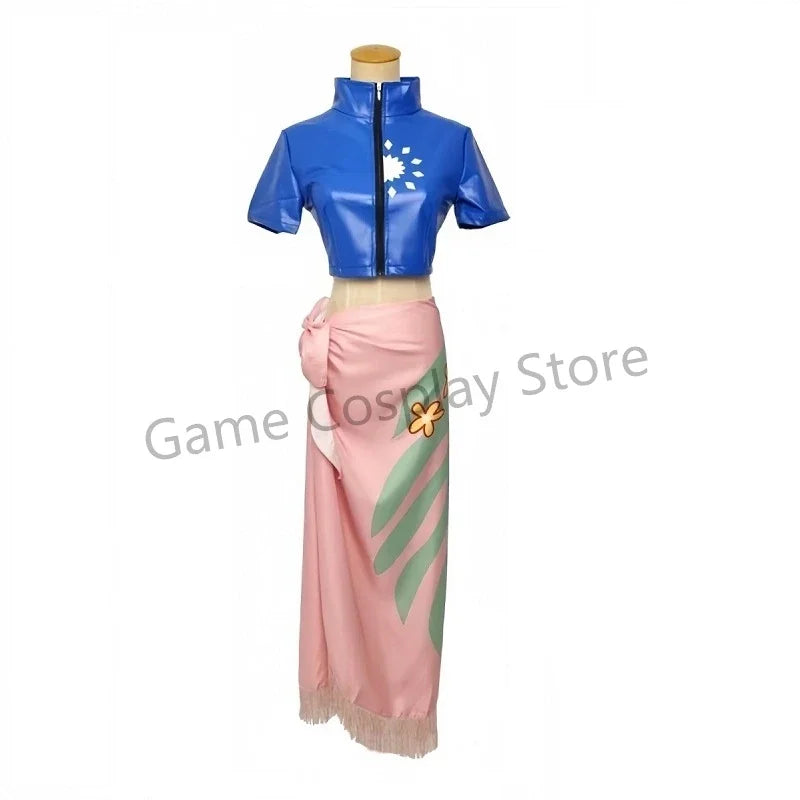 Nico Robin Anime Cosplay Costume Set - Polyester Top & Skirt