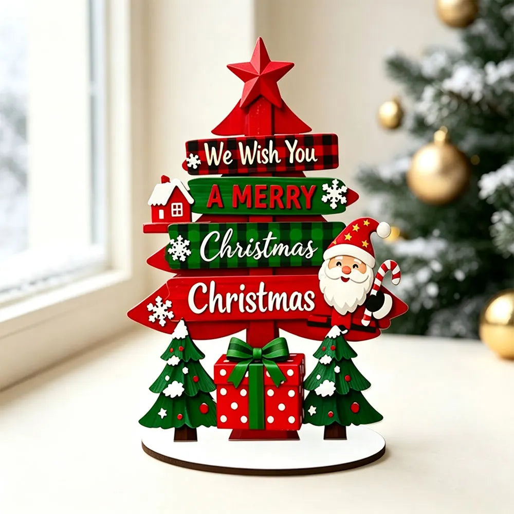 Runt 1pc Mini Wooden Christmas Tree,Merry Christmas Decor for Home,Xmas Gifts ,Navidad 2026 ,New Year Table Decor