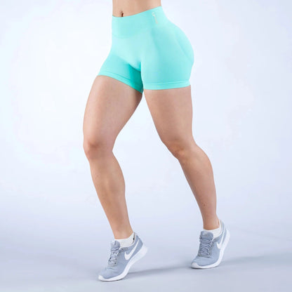 Dfyne Impact Brand Shorts 4.5'' Low Waist Seamless Yoga Shorts Scrunch Bum Gym Shorts Women Workout Biker Stretch Fitness Short SS69 21.69 6Mint green / L