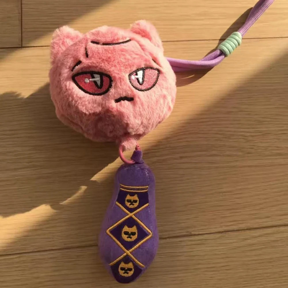 Anime JOJO Kira Yoshikage Cosplay Keychain Cute Plush Stuffed Cotton Doll Backpack Pendant Keyring Christmas Decoration