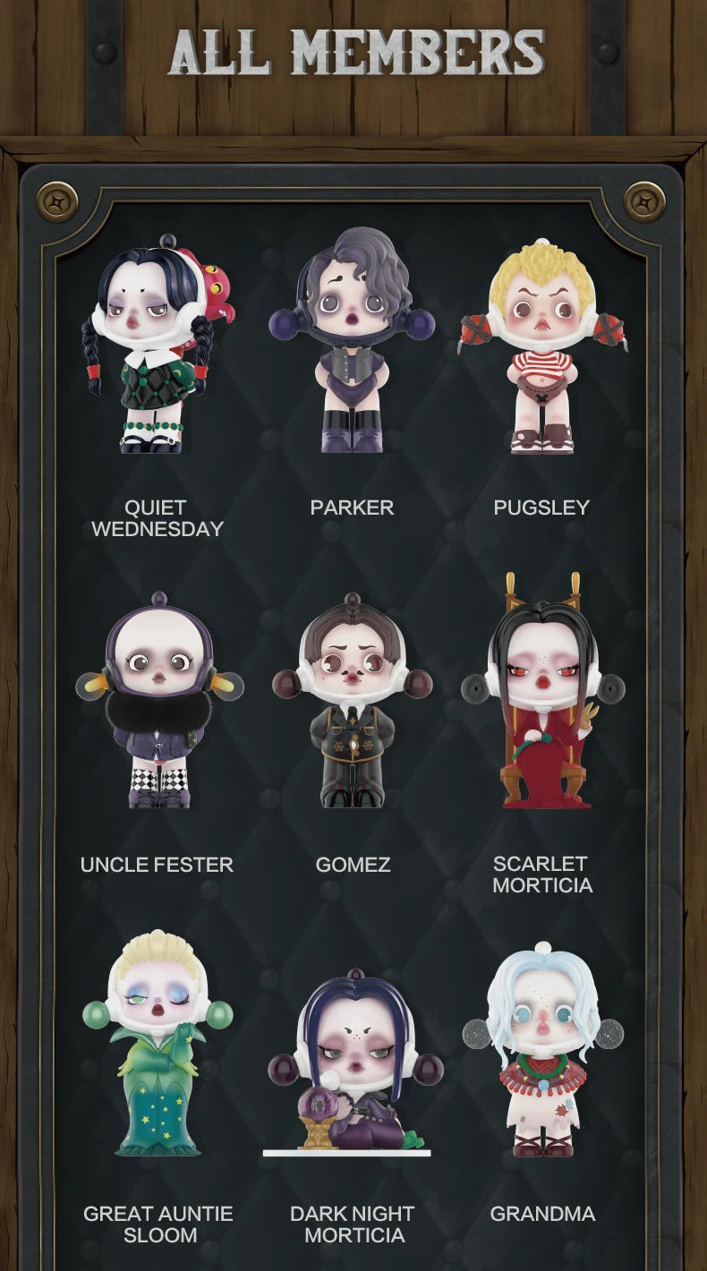 POP MART SKULLPANDA Addams Family Series Blind Box Mystery Box Guess Bag Toys Doll Cute Anime Figure Desktop Ornaments