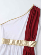 Womens Ancient Greek Princess Dress Goddesses Toga Costume for Halloween Carnival Party Deity Queen Cosplay Chiffon Robe Gown