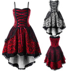 Halloween Cosplay Costume Lace Gothic Vintage Dress Women Irregular Sleeve Dresses Robe Medieval Ghost Vampire Clothing