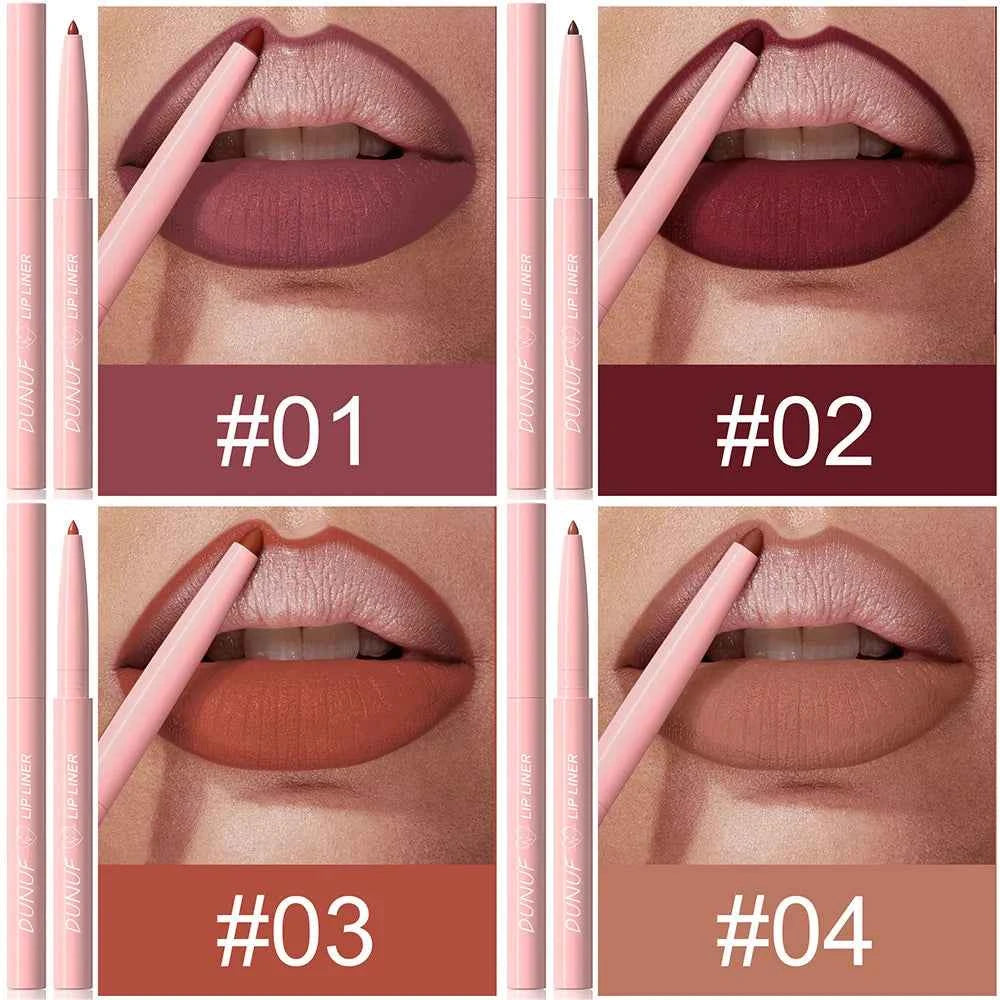 Lip Liner Lipstick Set, Waterproof Matte Durable  Non-sticky Non-transfer, Deep Red, Dusty Rose, Nude, Y2K Makeup Christmas