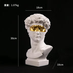 GUGUGUHOME David Head Resin Bust Sculpture - Modern Abstract Art