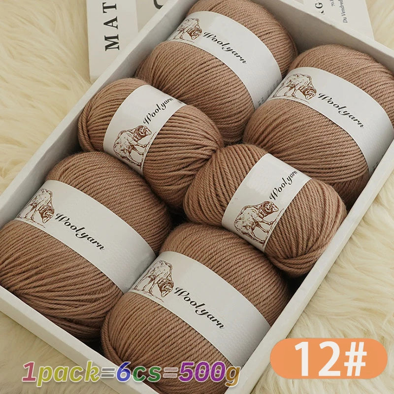 500g pure wool yarn fine count cashmere medium coarse yarn for making warm sweaters and scarves for autumn and winter