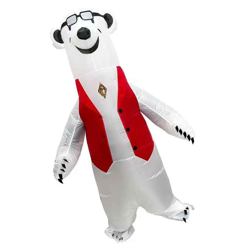Polar Bear Inflatable Costume New Christmas Holiday Party Performance Atmosphere Props Cartoon Clothes for All Ages