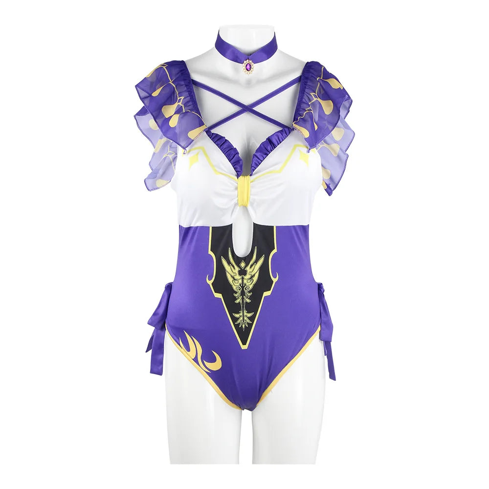 Genshin Impact Cosplay Swimsuit Miss Hina Lisa Hutao Raiden Shogun Sexy Bikini Women Anime Cosplay Costume