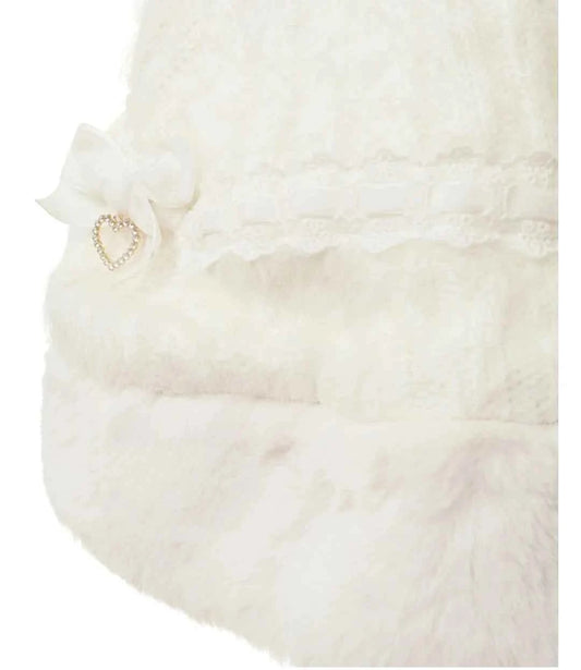 Japanese Sweet Soft Thick Women's Double-Layer Big Ribbon Hooded Knitted Cloak 3 Colors Autumn and Winter Ponchos Warm Jacket