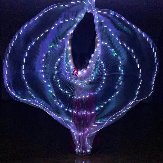 Belly Dance LED Isis Wings Both Sides Fluorescent Butterfly Performance Belly Dancing Bellydance Carnival Led Costumes Shows