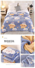 Floral Strawberry Flannel Throw Blanket - Soft & Machine Washable