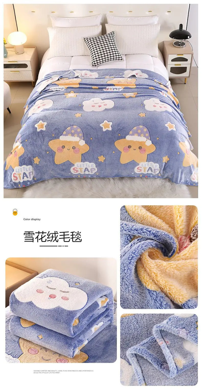 Floral Strawberry Flannel Throw Blanket - Soft & Machine Washable