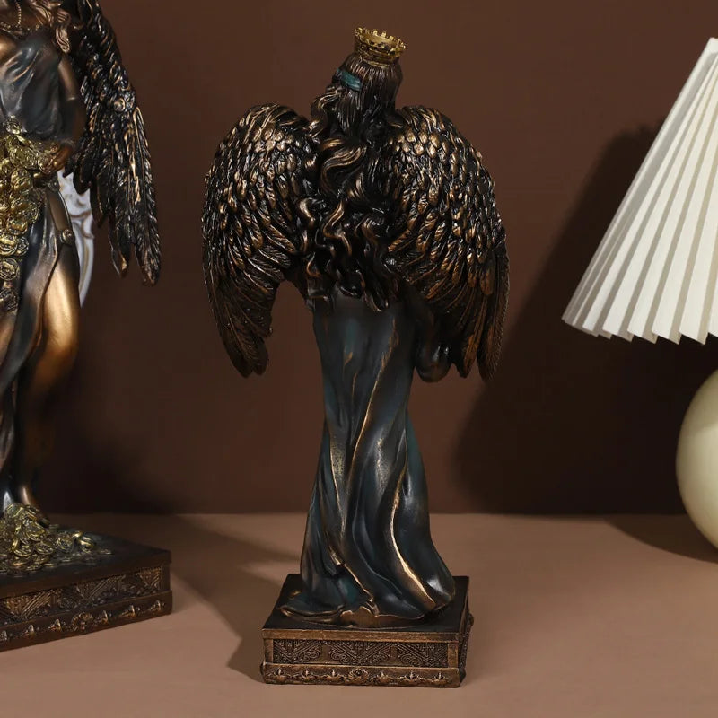 Greek Goddess of Fortune Resin Figurine - Antique Style Home Decor