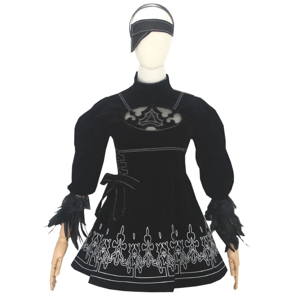 8PCS Nier Automata Cosplay Costume Yorha 2B sexy Outfit Games Suit Women Role Play Costumes Girls Halloween Party Fancy Dress SS69