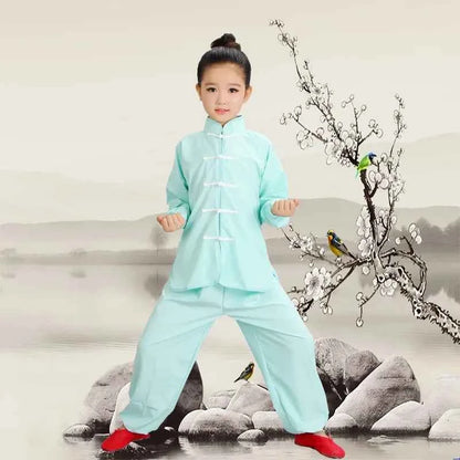 Kids Kung Fu Uniform Men Women Chinese Clothes Children's Sets Performance Boy Set Tai Chi Outfit Girl Wushu Costume Tang Suit