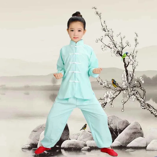 Kids Kung Fu Uniform Men Women Chinese Clothes Children's Sets Performance Boy Set Tai Chi Outfit Girl Wushu Costume Tang Suit