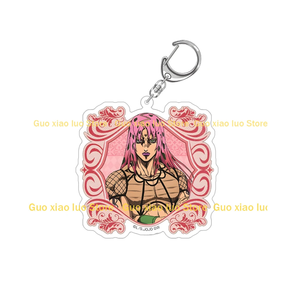 JoJo`s Bizarre Adventure: Golden Wind Vinegar Doppio Diavolo Ghiaccio Melone Risotto Nero Leone Abbacchio Acrylic Keychain Gifts