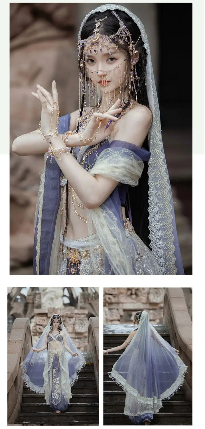 2025 chinese characteristic dunhuang feitian hanfu exotic princess folk dance suit travel photography hanfu clothes+accessories SS69