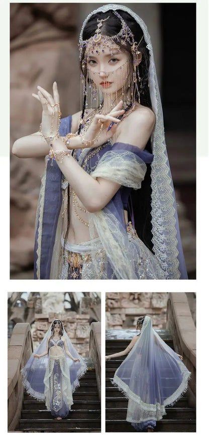 2025 chinese characteristic dunhuang feitian hanfu exotic princess folk dance suit travel photography hanfu clothes+accessories SS69