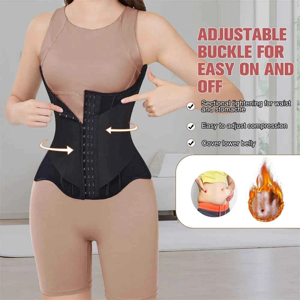 MiiOW U-shaped Waist Trainer Corset Women Buttoned Shapers Breast Lifted Waist Trainer Steel Bone Slimming Breathable Shapewear