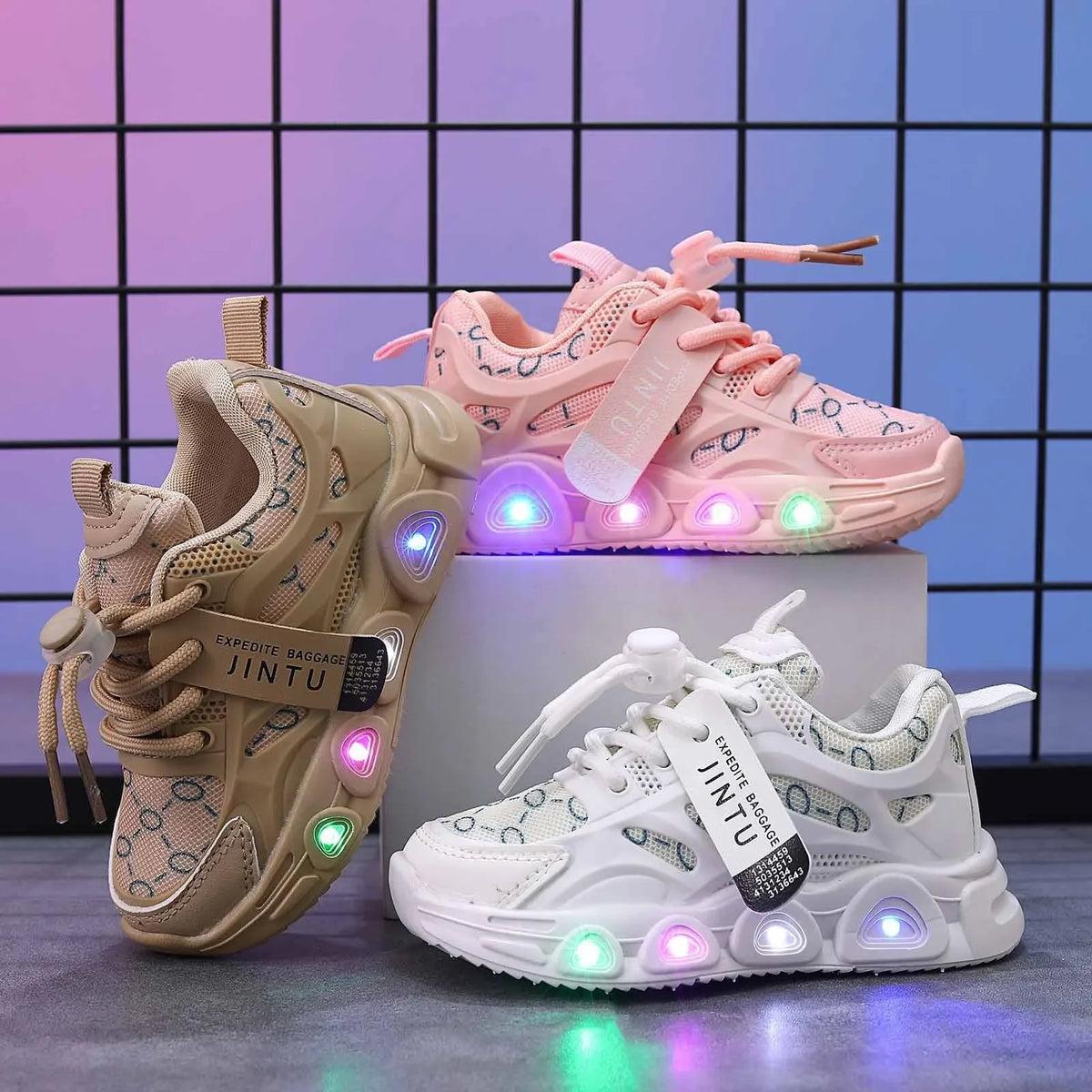 MINISO Kids LED Light Up Casual Sneakers - Toddler Rubber Sole
