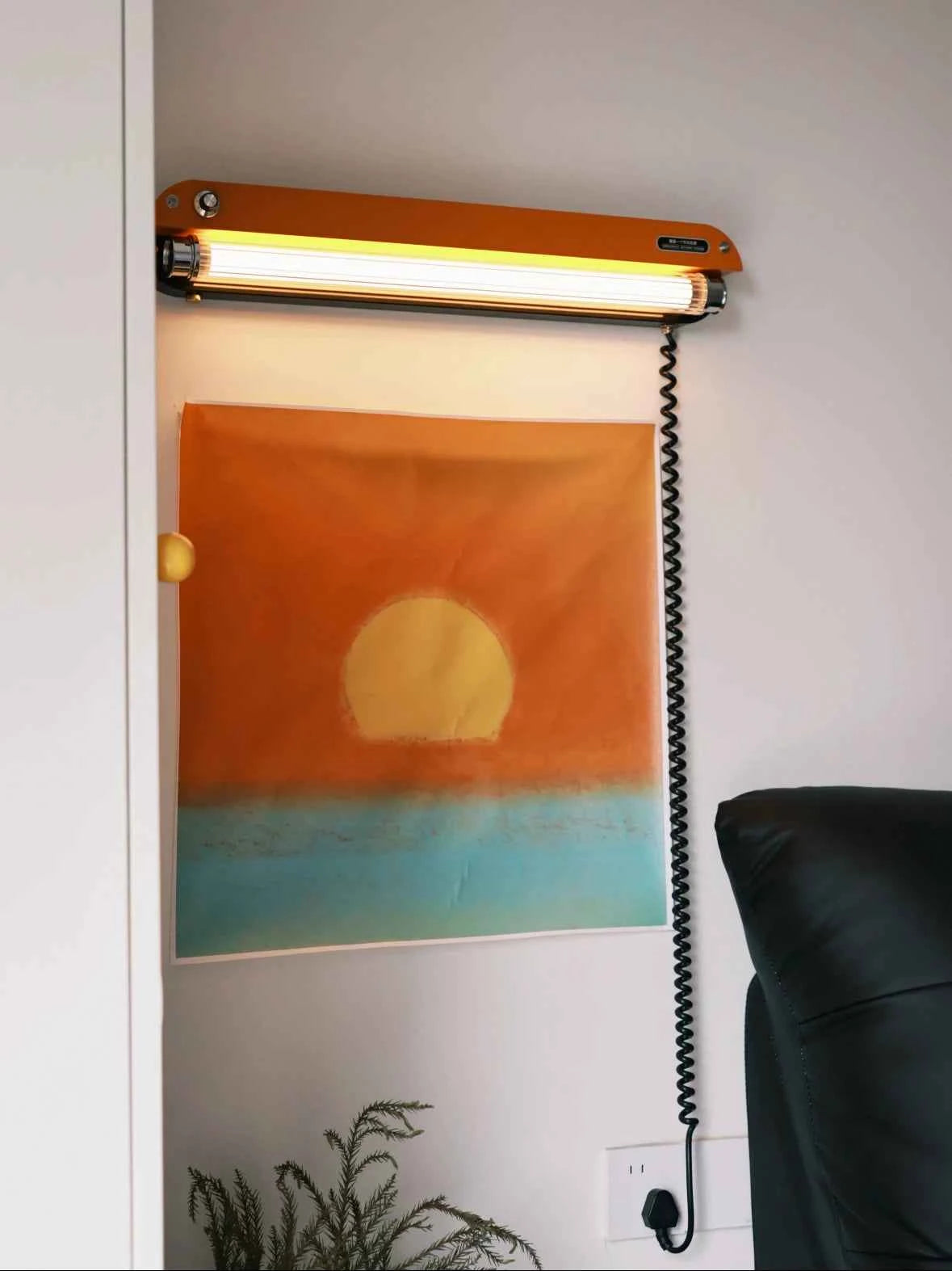Bauhaus Retro Wall Lamp Vintage Industrial Orange Sconce No Wiring Needed LED Wall Light For Bedroom Study Room Sideboard Cafe