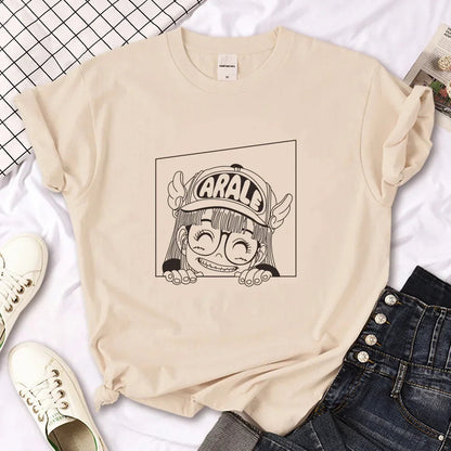 Arale T-shirt female designer Japanese women's casual loose fitting T-shirt girl designer Harajuku clothing SS69 11.69 11677kaqise / XXXL
