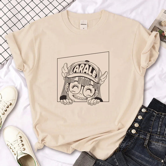 Arale T-shirt female designer Japanese women's casual loose fitting T-shirt girl designer Harajuku clothing SS69 11.69 11677kaqise / XXXL