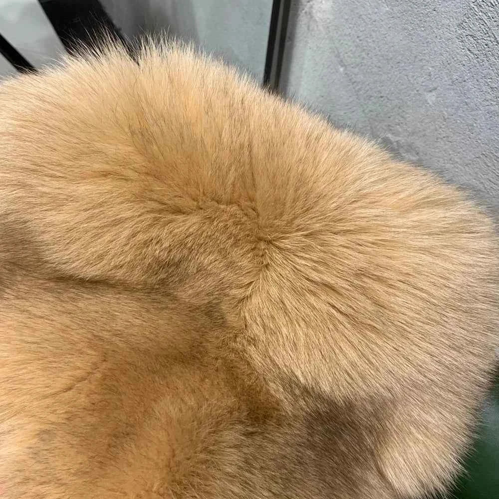 Winter Long Fur Coats Winter Female Natural Fox Fur OutWear Full Pelt Real Fox Fur Jackets with Long Sleeve
