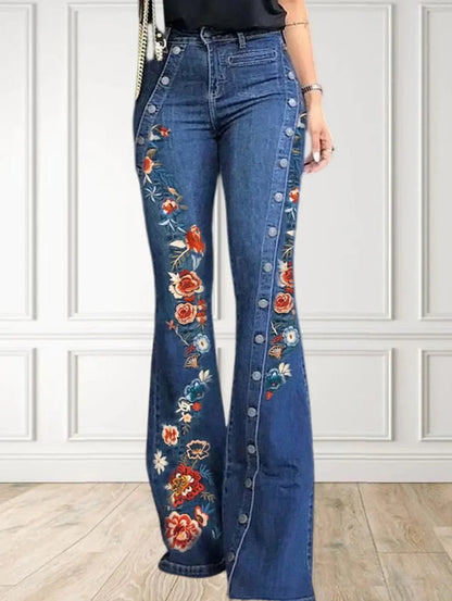 Women's Retro High Waisted Wide Leg Jeans Casual Street Fashion Patchwork Retro Street Fashion Harajuku Y2K Pants Trousers SS69