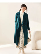SENTUBILA Women's 100% Wool Long Wrap Coat with Belted Waist