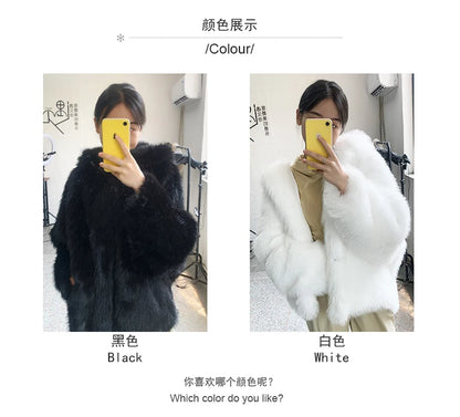 Nerazzurri Autumn Winter Oversized White Black Warm Shaggy Hairy Faux Fur Coat Women with Hood Loose Casual Fluffy Jacket 2023