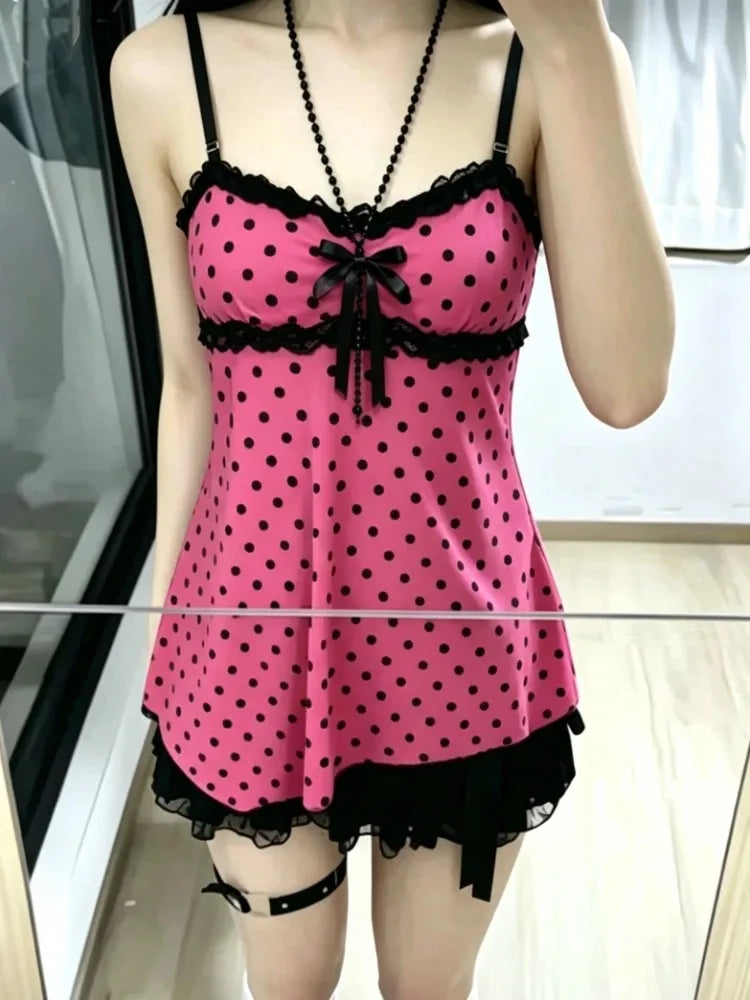 2000s American Vintage Sexy Leopard Camis Y2k Harajuku Slim Lace Patchwork Tanks Summer Streetwear Beach Party Sleeveless Tops
