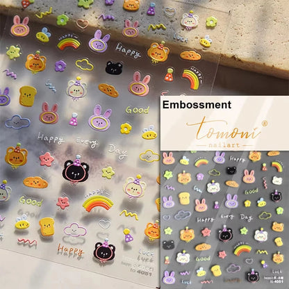 Cute Jelly Pink Cat Paw Print Nail Sticker Kawaii Pink Black Cat Claw 5D Embossed Self-Adhesive Nail Art Sticker Nail Art Decal SS69 7.69 TO4051