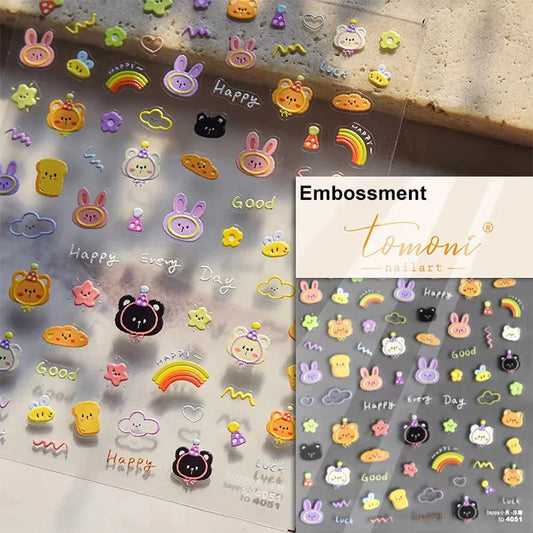 Cute Jelly Pink Cat Paw Print Nail Sticker Kawaii Pink Black Cat Claw 5D Embossed Self-Adhesive Nail Art Sticker Nail Art Decal SS69 7.69 TO4051