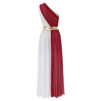 Womens Ancient Greek Princess Dress Goddesses Toga Costume for Halloween Carnival Party Deity Queen Cosplay Chiffon Robe Gown