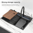BOSX Stainless Steel Kitchen Sink with Waterfall Faucet